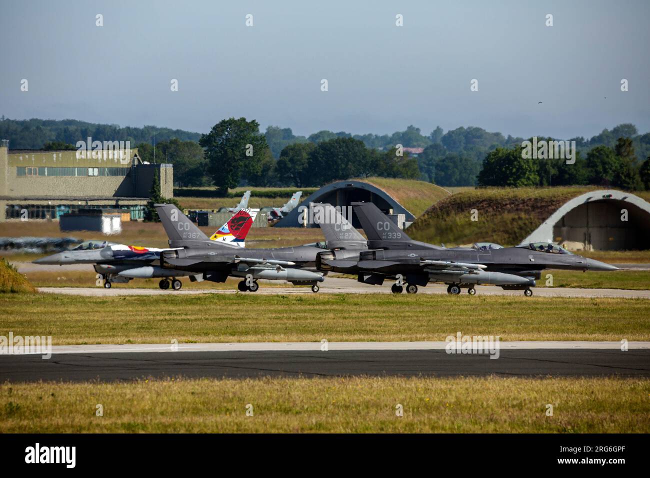 Colorado Air National Guard F-16C Jets during Exercise Air Defender 2023 in Jagel, Germany. Stock Photo