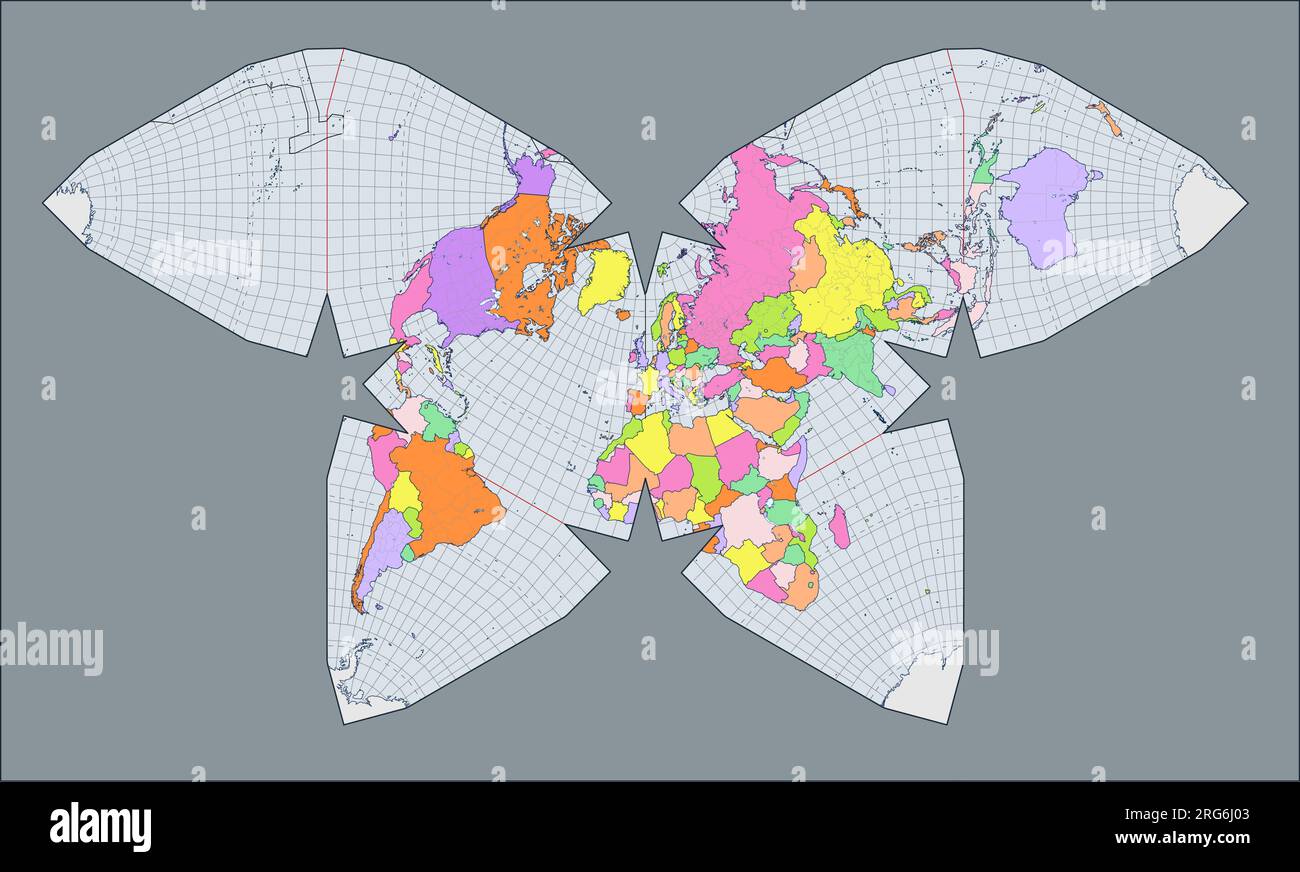 World map Waterman butterfly projection Stock Vector Image & Art - Alamy