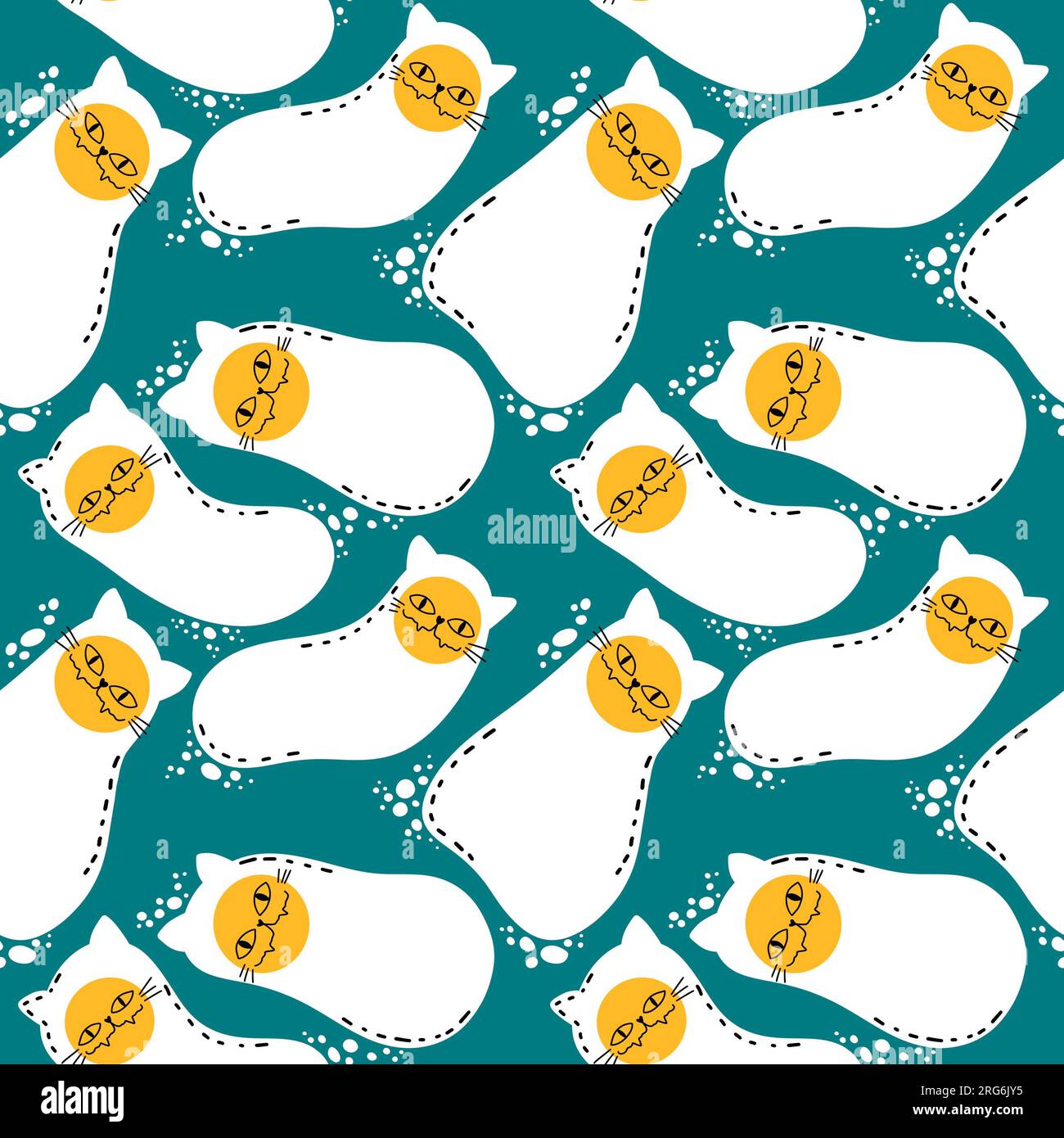 Qual Patterns Cartoon animals seamless scrambled eggs and cat pattern for wrapping ...