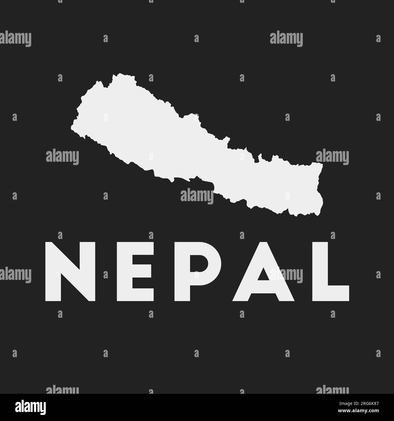 Nepal icon. Country map on dark background. Stylish Nepal map with country name. Vector illustration. Stock Vector