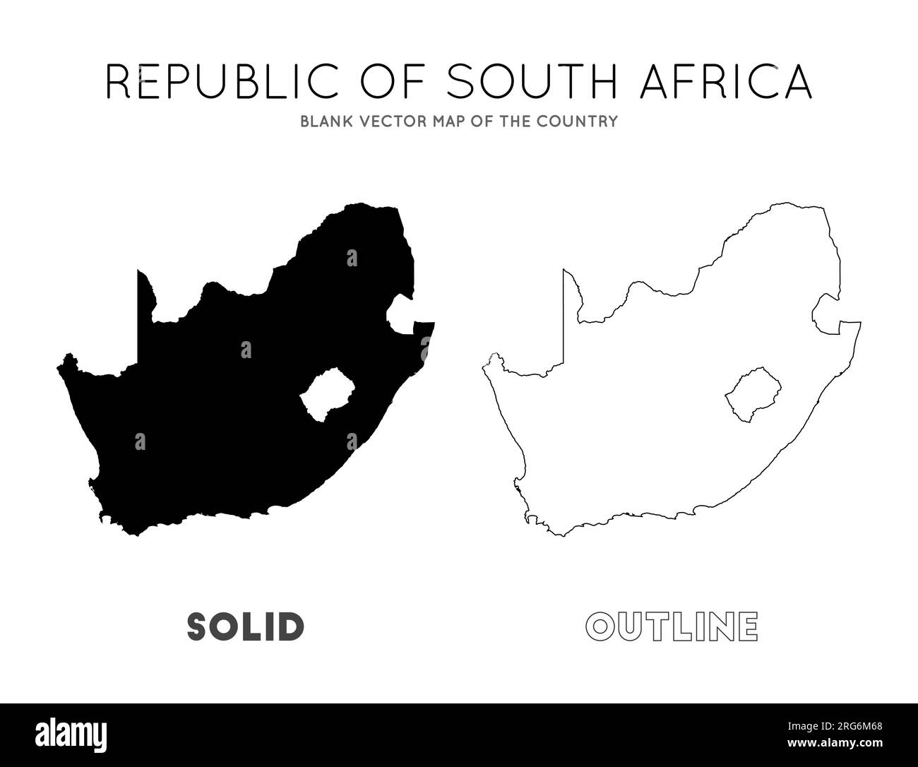 South Africa map. Blank vector map of the Country. Borders of South