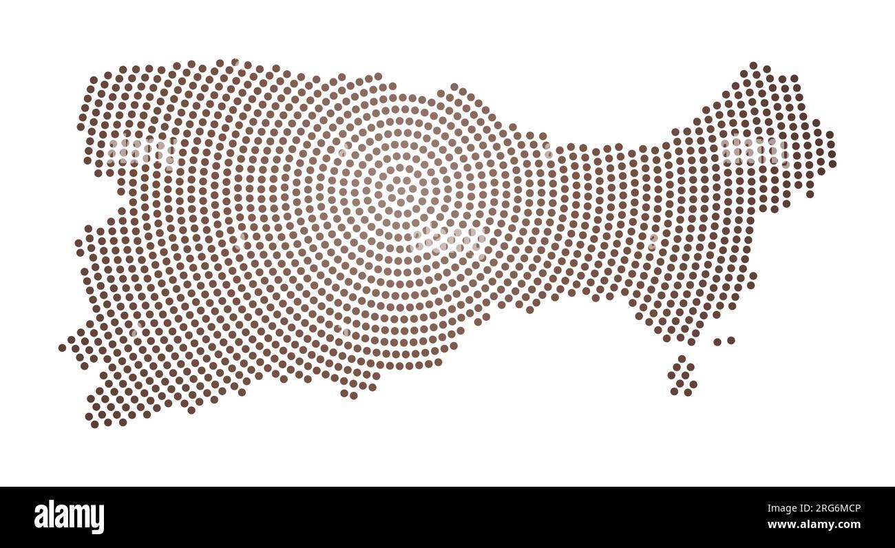 Capri dotted map. Digital style shape of Capri. Tech icon of the island ...