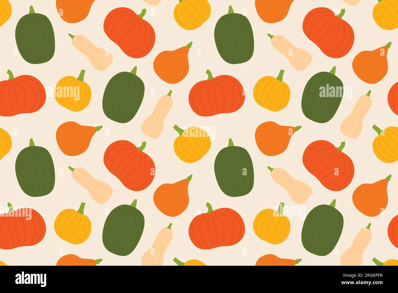 autumn seamless pattern with colorful pumpkins- vector illustration Stock Vector