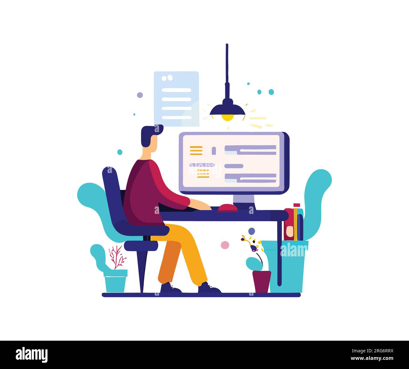 Programmer cartoon illustration Cut Out Stock Images & Pictures - Alamy