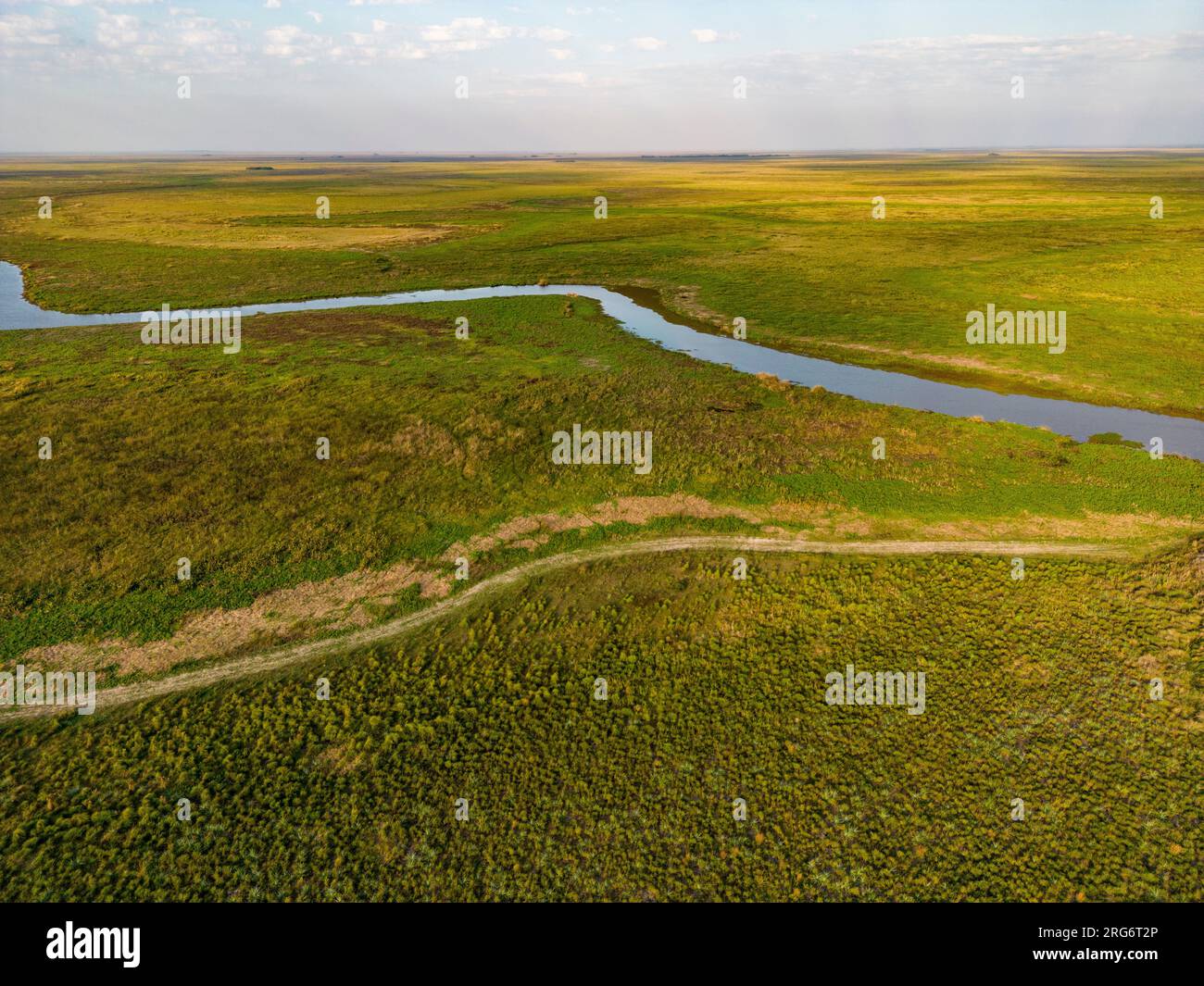 Aerial view of the Esteros del Ibera, a huge swampland and paradise for nature lovers & bird watchers in Argentina, South America Stock Photo