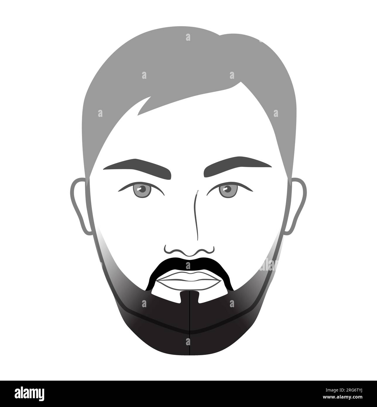 Tapered Beard style men in face illustration Facial hair mustache