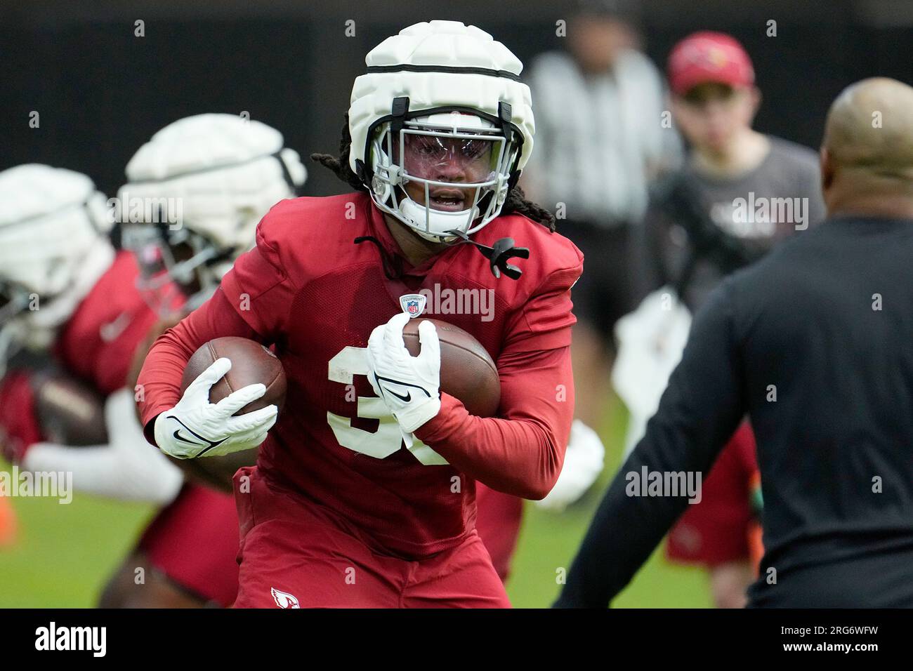 Arizona Cardinals running back Keaontay Ingram (30) in action during the  second half of an NFL football game against the Minnesota Vikings, Sunday,  Oct. 30, 2022 in Minneapolis. (AP Photo/Stacy Bengs Stock