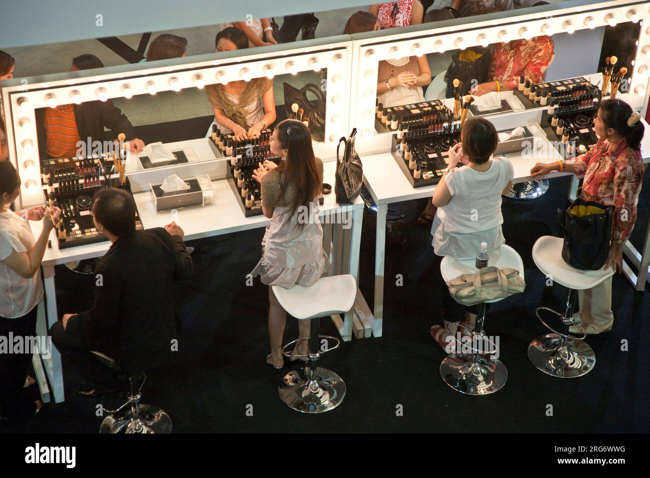 BANGKOK, THAILAND - May 11: the cosmetic company avery sponsores a makeup assistance course with its products in the central world shopping center and Stock Photo