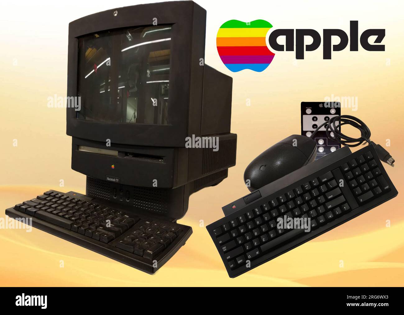 The Macintosh TV is a PC with built-in television capabilities released by Apple Computer in 1993. It is quite rare and was not very successful Stock Photo