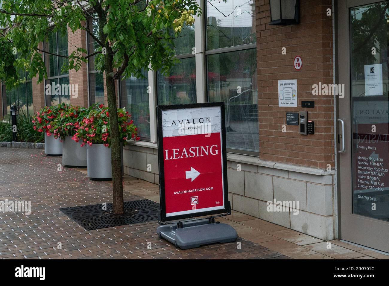 Harrison, New York, USA. 7th Aug, 2023. View of completed Avalon