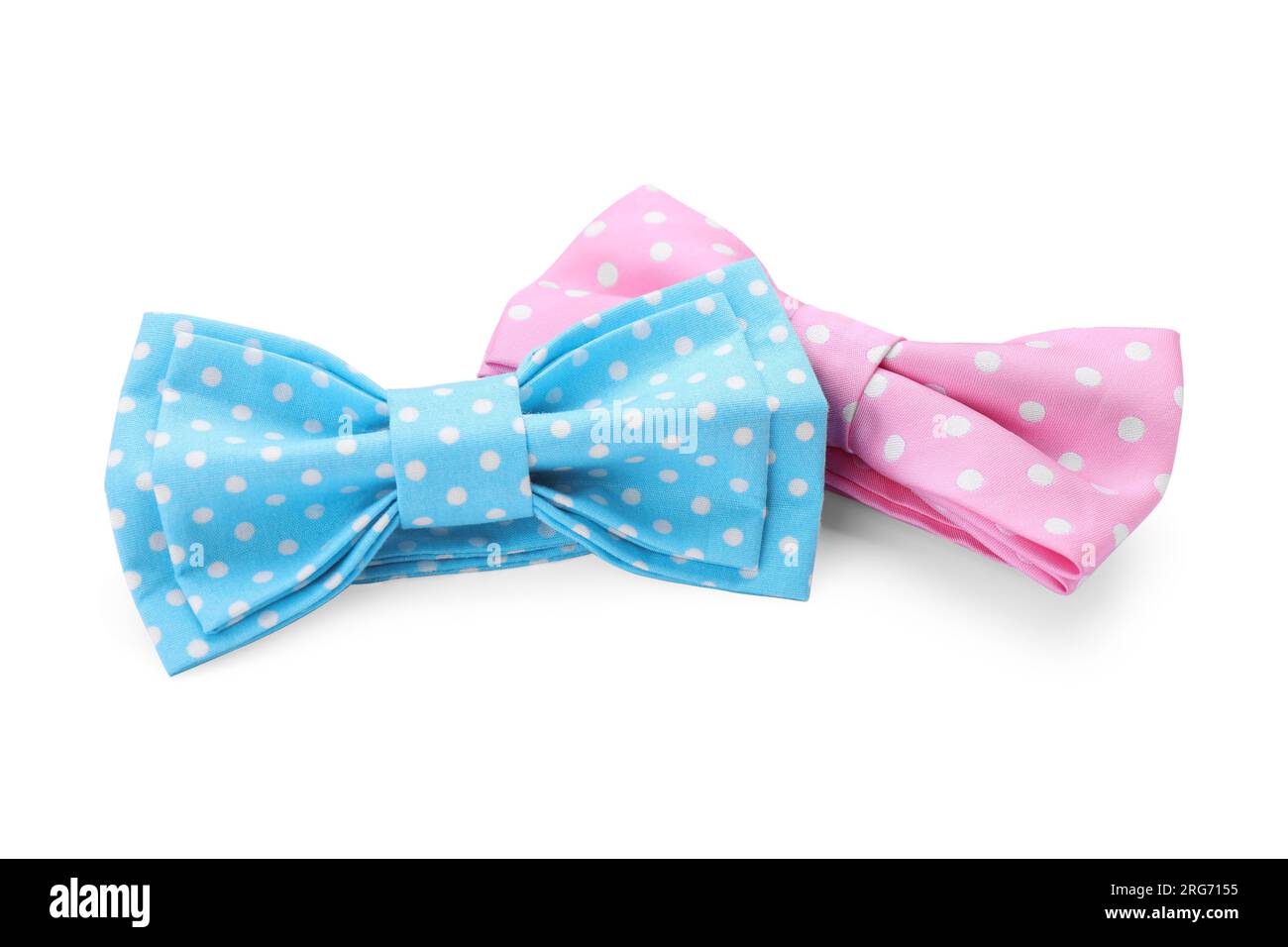 Different stylish bow ties on white background Stock Photo