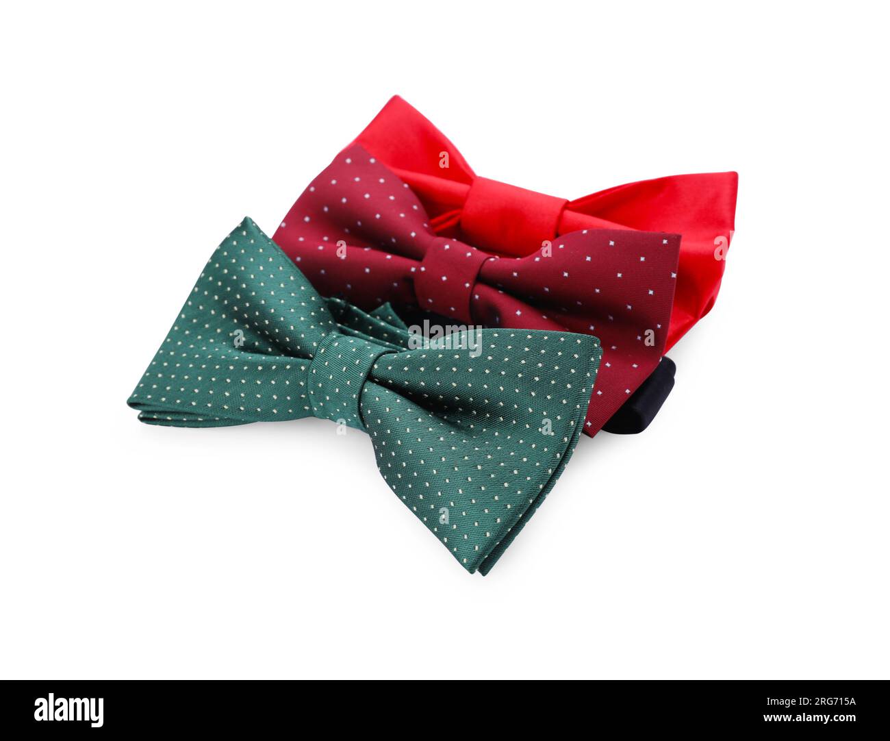 Different stylish bow ties on white background Stock Photo