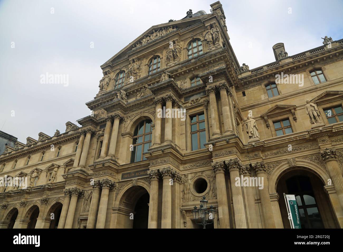 View at the inner facade - The Louvre - Paris, France Stock Photo