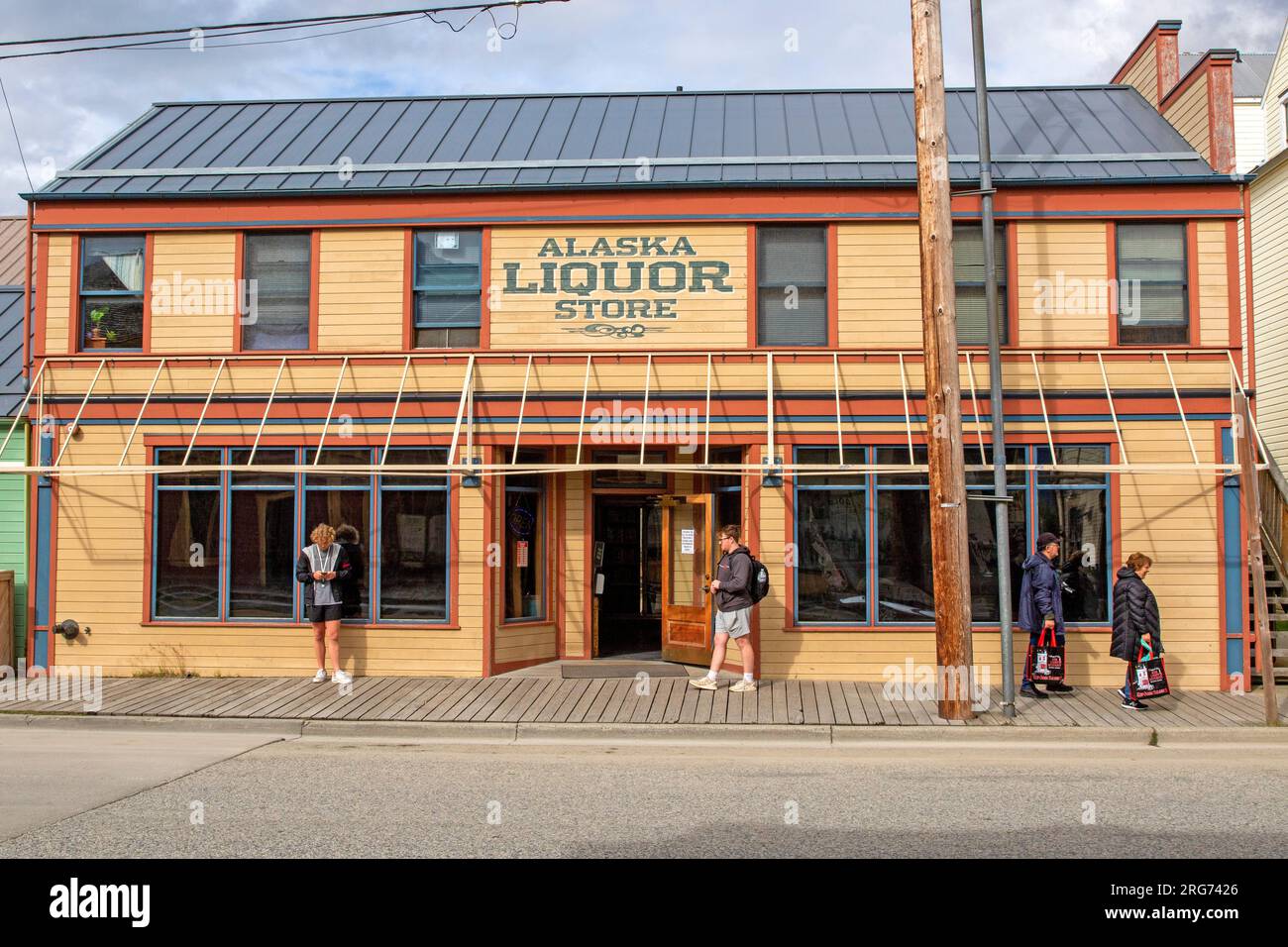 Liquor store in Skagway Stock Photo Alamy