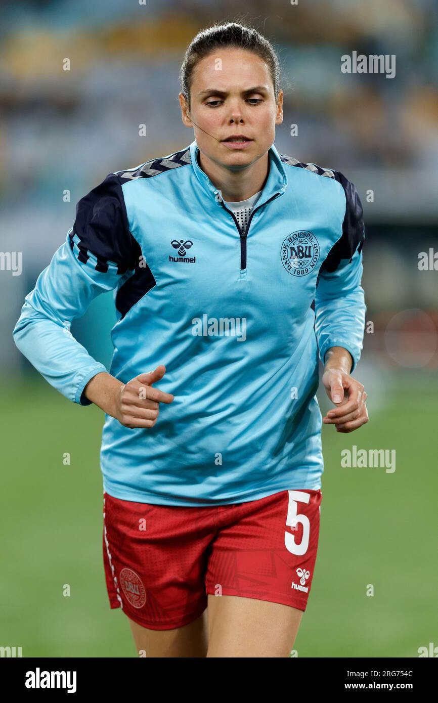 Sydney, Australia. 07th Aug, 2023. Simone Boye of Denmark warms up ...