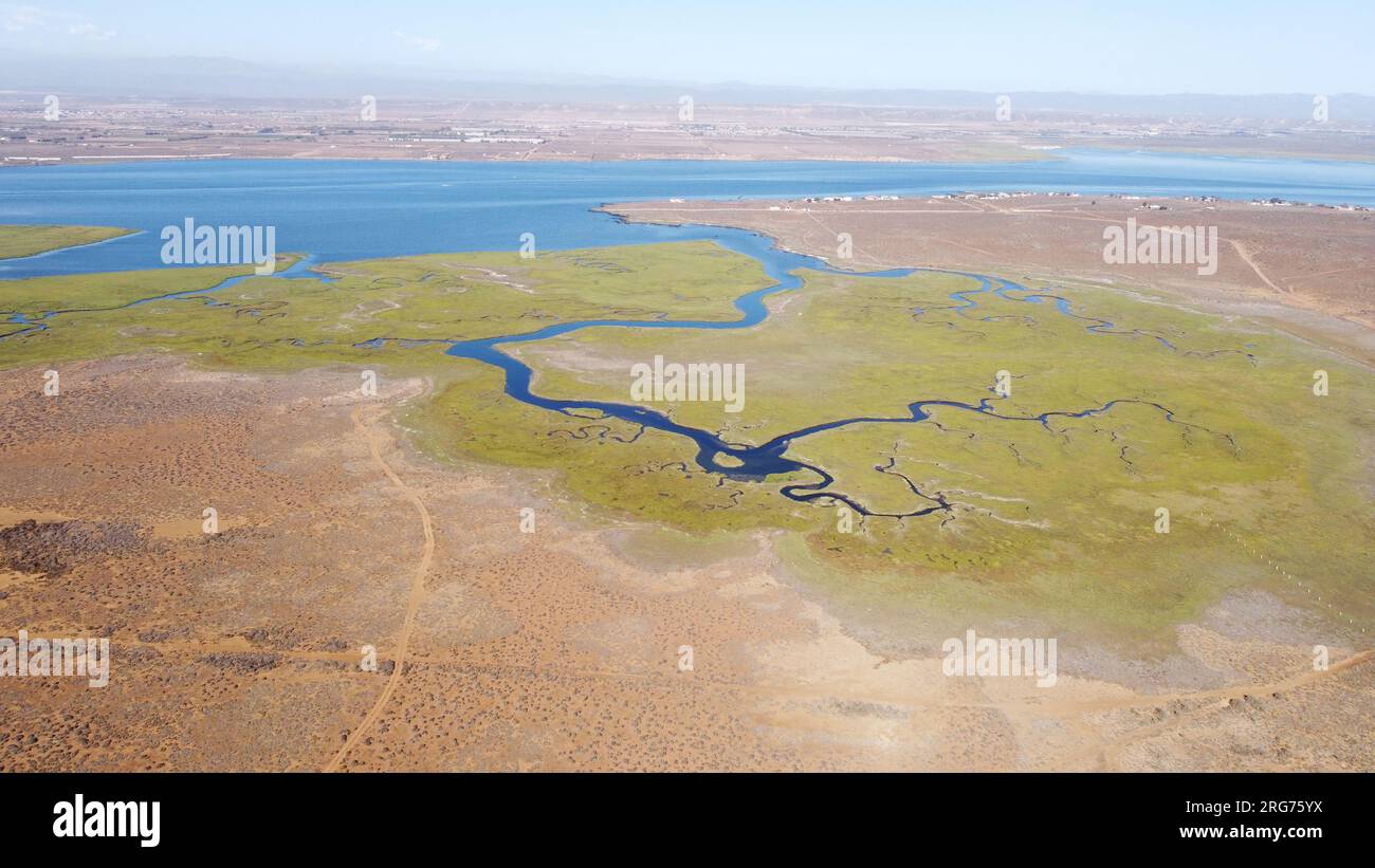 PHOTOGRAPHY WITH DRONE OF THE WETLANDS AND THE VOLCANO DE CENIZA IN SAN