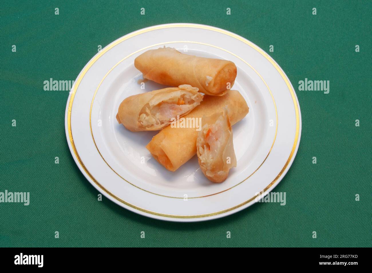 Delicious Chinese dish known as egg rolls Stock Photo