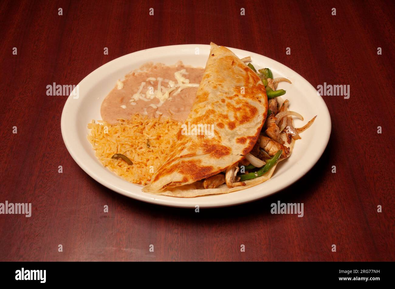 Traditional mexican delicacy known as a steak quesadilla Stock Photo