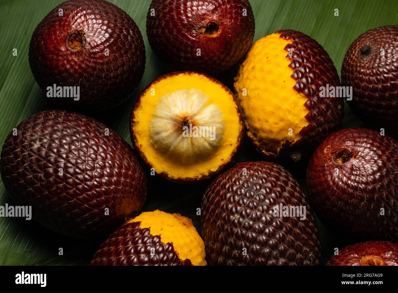 Buruti is a fruit widely consumed in the Amazon, it is nutritious and has many properties that make it very delicious. Stock Photo