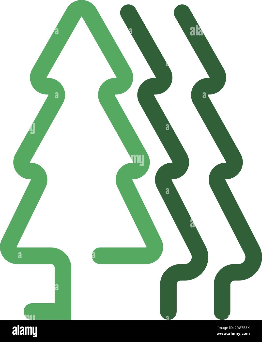 Pine tree icon line design template vector isolated Stock Vector Image ...