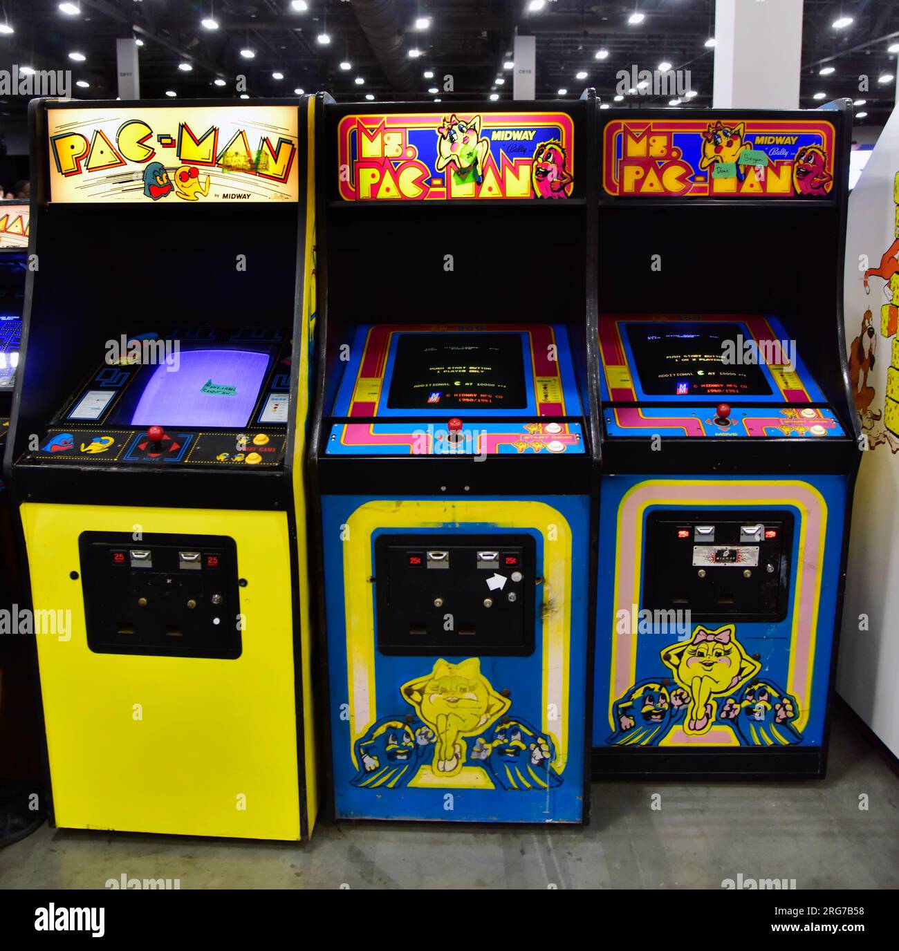 Pac-Man and Ms Pac-Man Arcade Games. Stock Photo