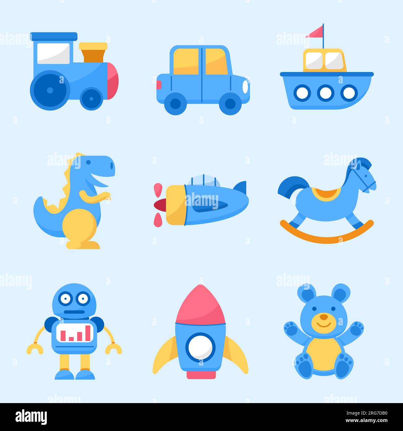Vector cute baby toys icon collection set Stock Vector Image & Art Alamy