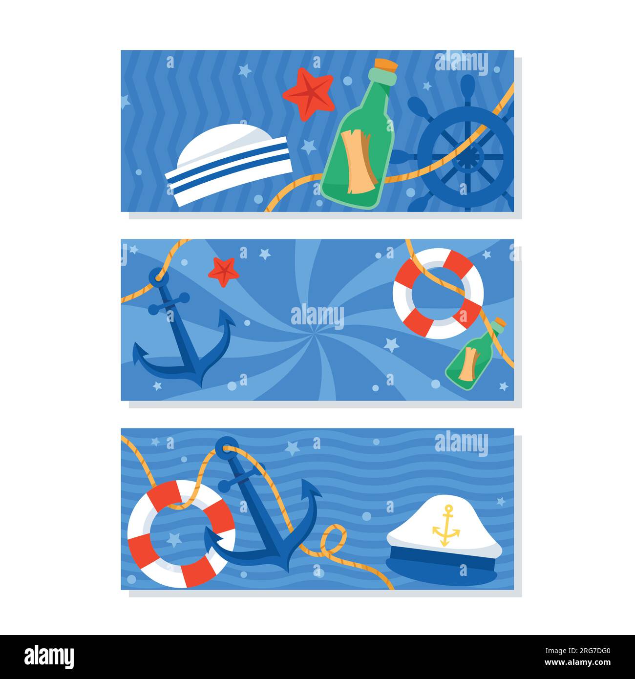 Template banner design for sailor marine theme Stock Vector Image
