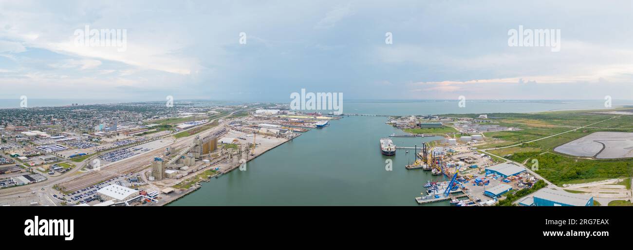 Aerial drone panorama Port of Galveston 2023 Stock Photo - Alamy
