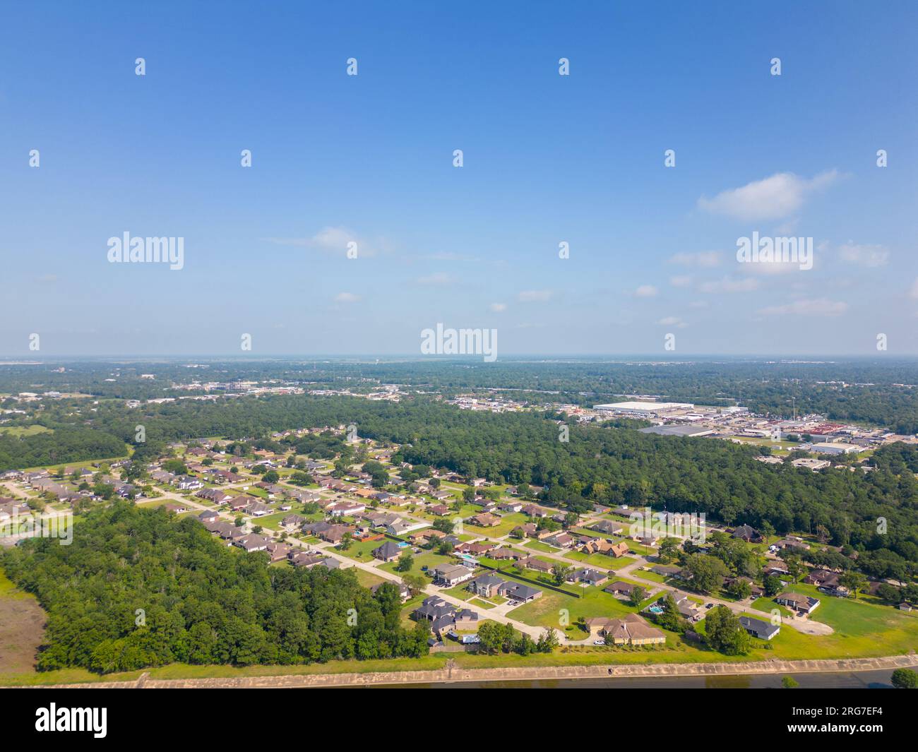 Aerial photo residential homes in Beaumont Texas Stock Photo Alamy