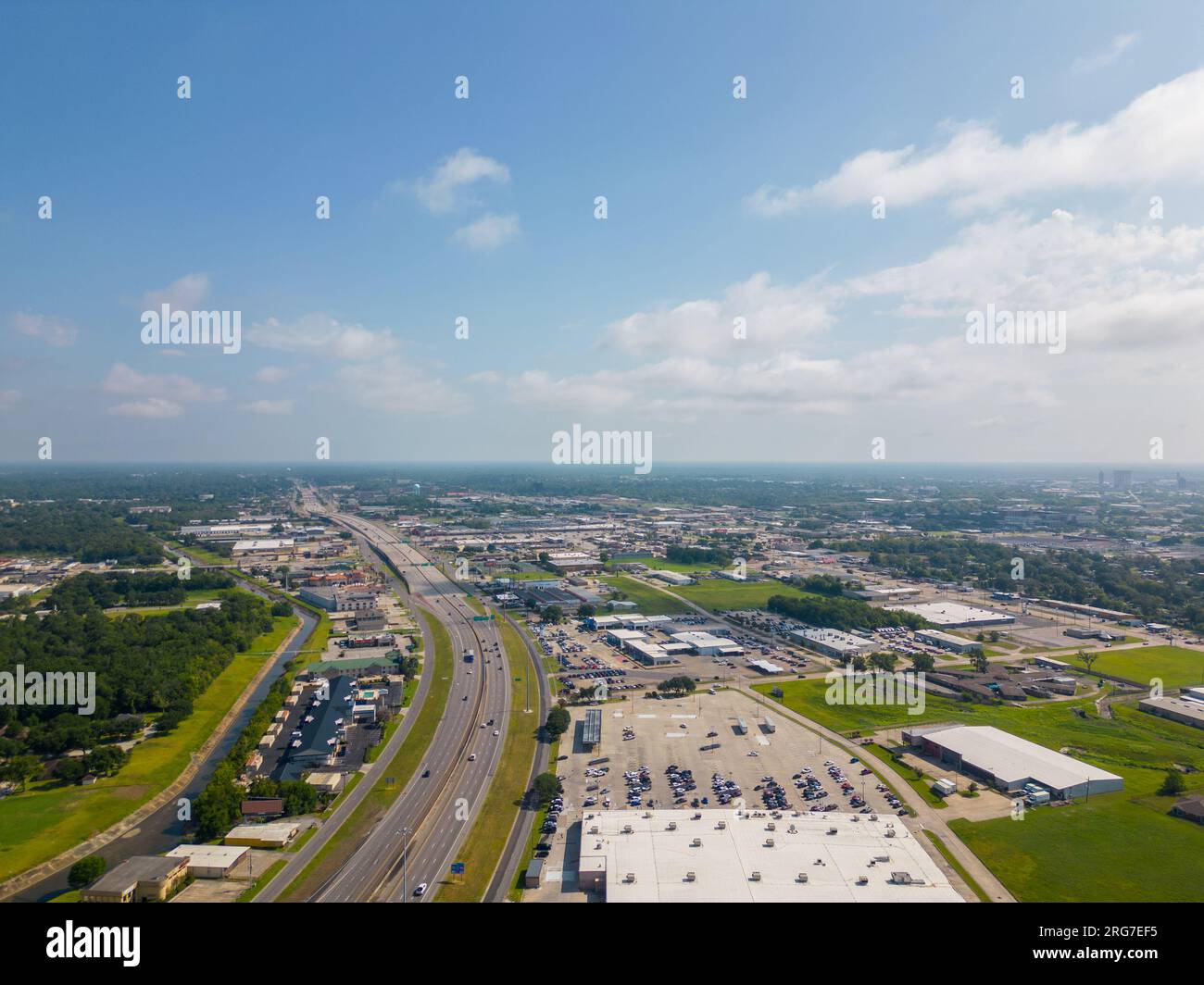 Aerial image Business and industrial buildings Beaumont Texas USA Stock