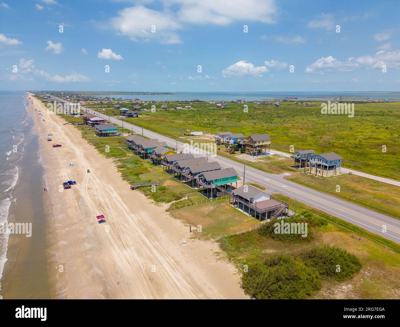 Aerial photo homes on the Gulf of Mexico Stock Photo