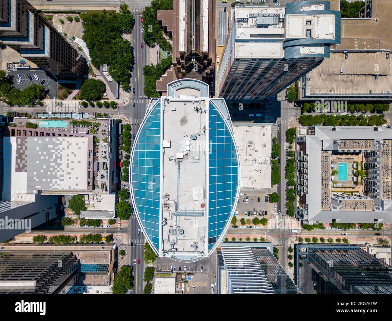 Aerial overhead photo Downtown Austin Texas Stock Photo Alamy