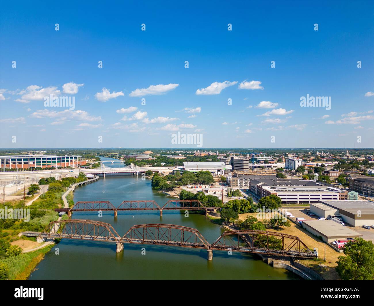 Aerial photo Downtown Waco Texas and Brazos River Stock Photo Alamy