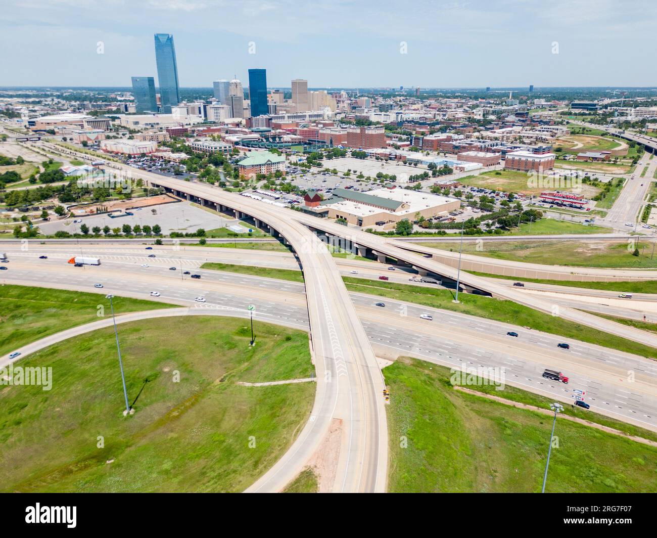 Aerial photo highways to Oklahoma City Stock Photo Alamy