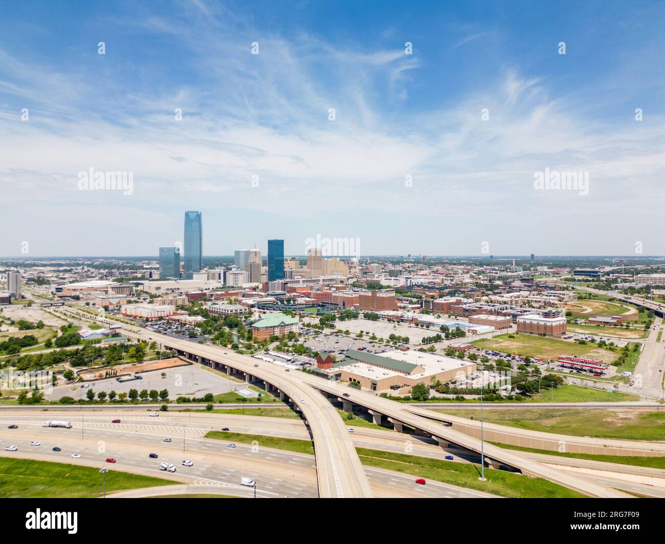 Aerial photo highways to Oklahoma City Stock Photo Alamy