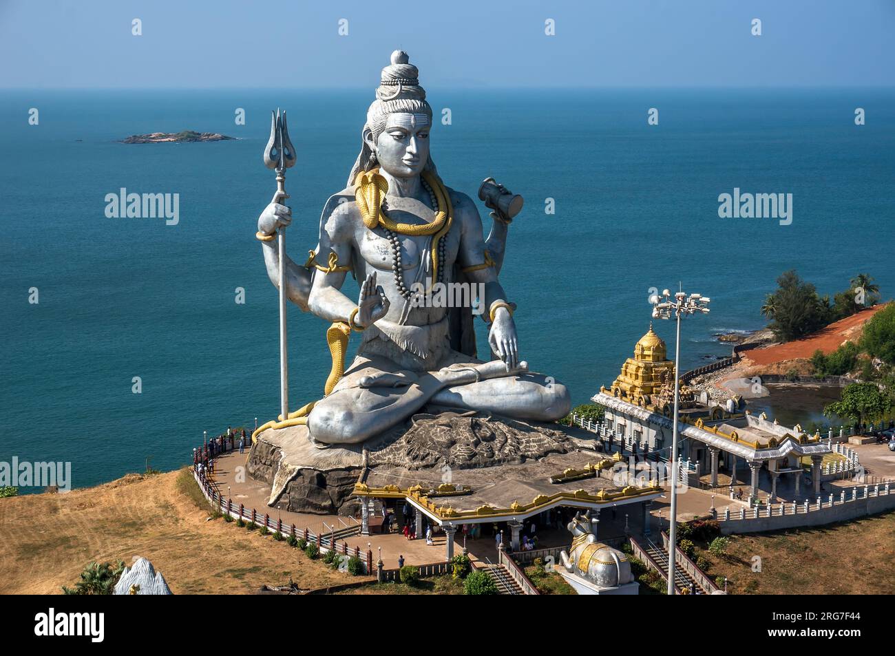 Hindu god statue, lord Shiva sculpture sitting in meditation India Stock Photo