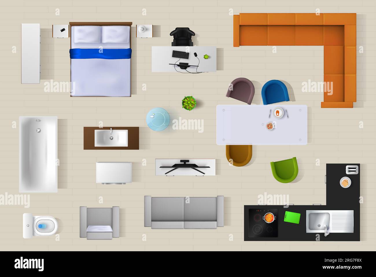 3d render apartment floor Stock Vector Images - Alamy