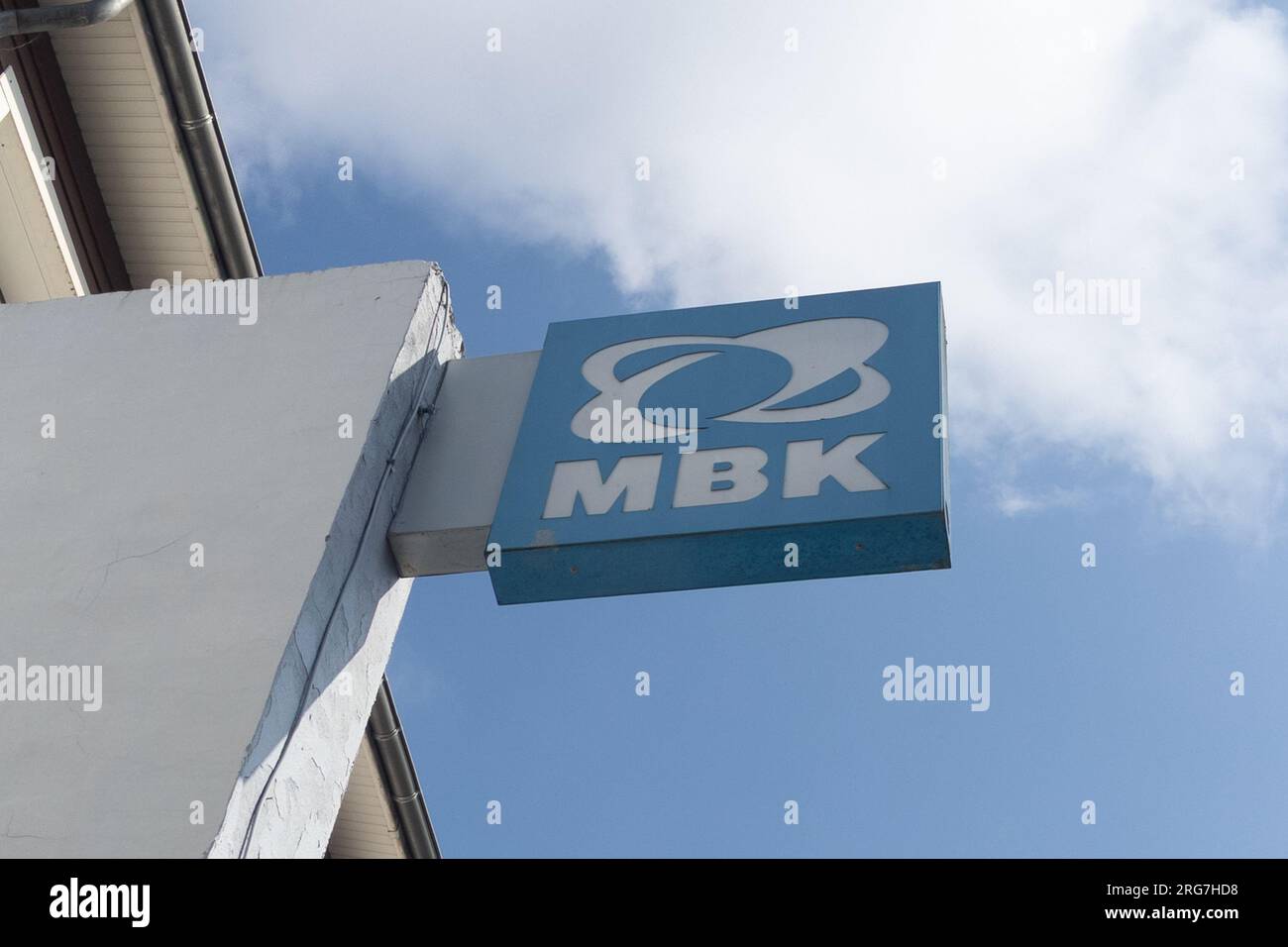 Bordeaux , France -  08 07 2023 : MBK motobecane moped text sign and brand logo on shop scooter facade Stock Photo