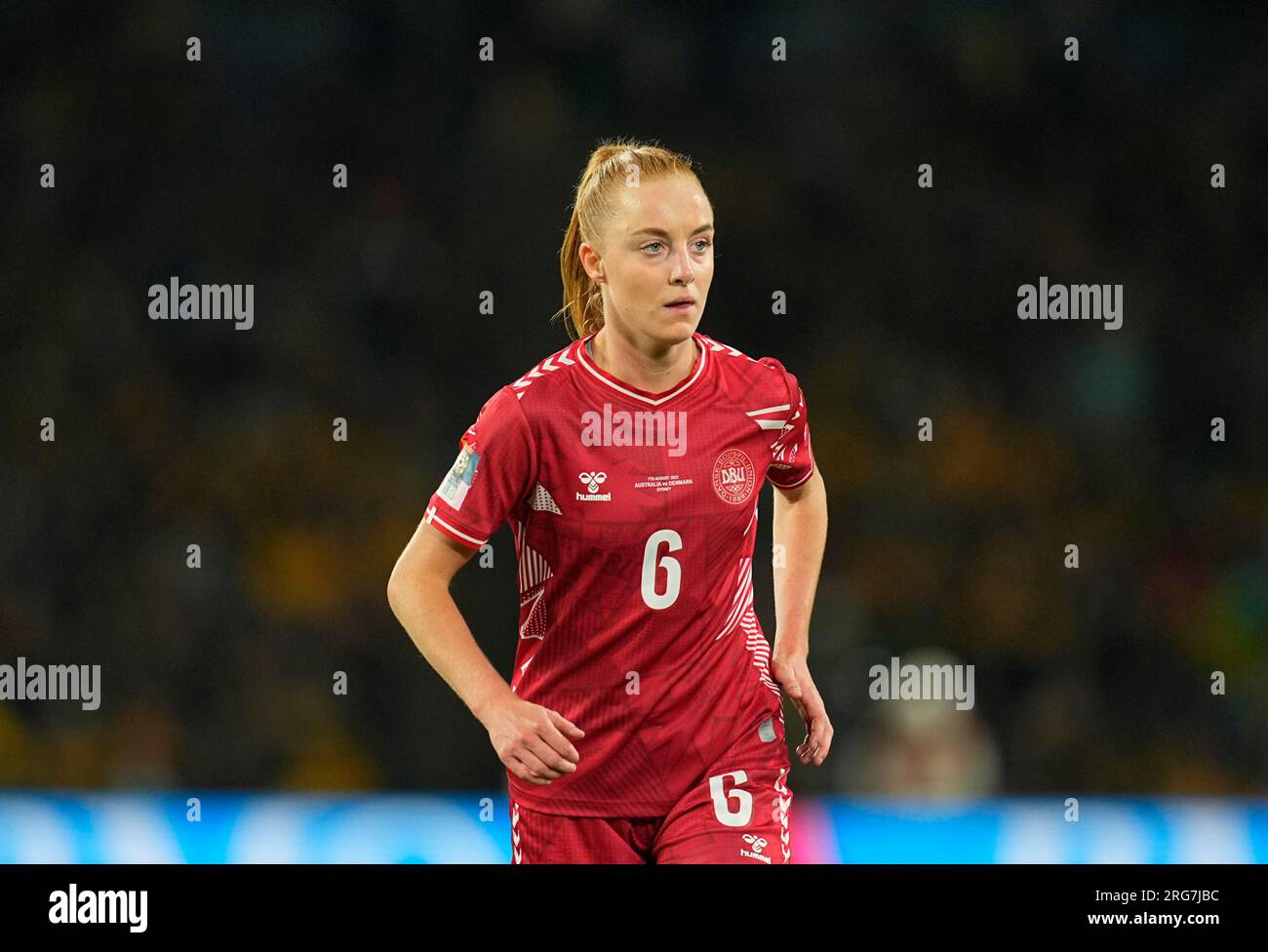 August 07 2023: Karen Holmgaard (Denmark) looks on during a game, at, . Kim Price/CSM Stock Photo