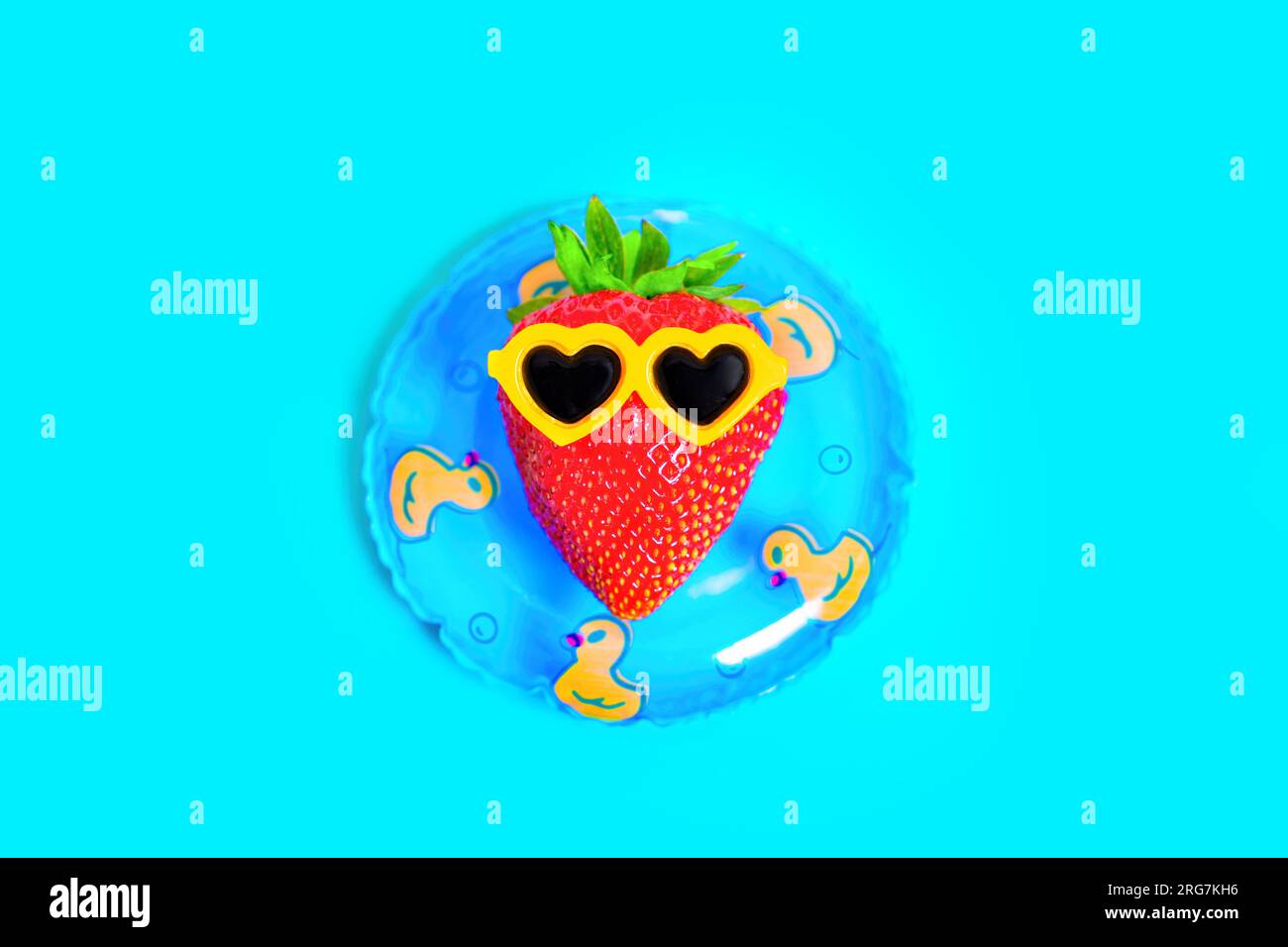 Charming character, made from a fresh strawberry wearing sunglasses ...