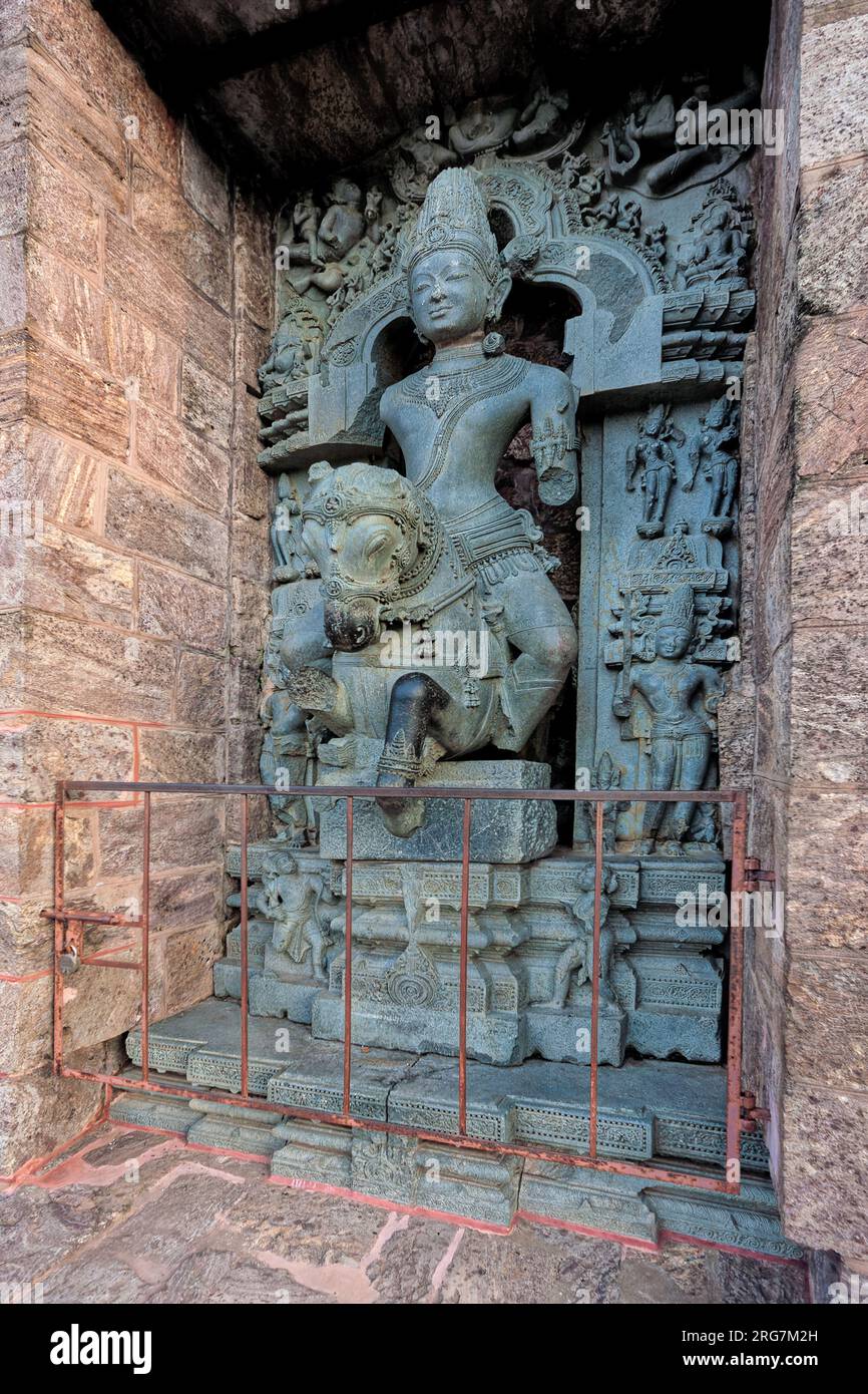 07 23 2007 Vintage Ruined statue of vedic Sun god Surya or Arka at Konarak Sun Temple a Unesco World Heritage site Konarak Orissa India Asia. Stock Photo