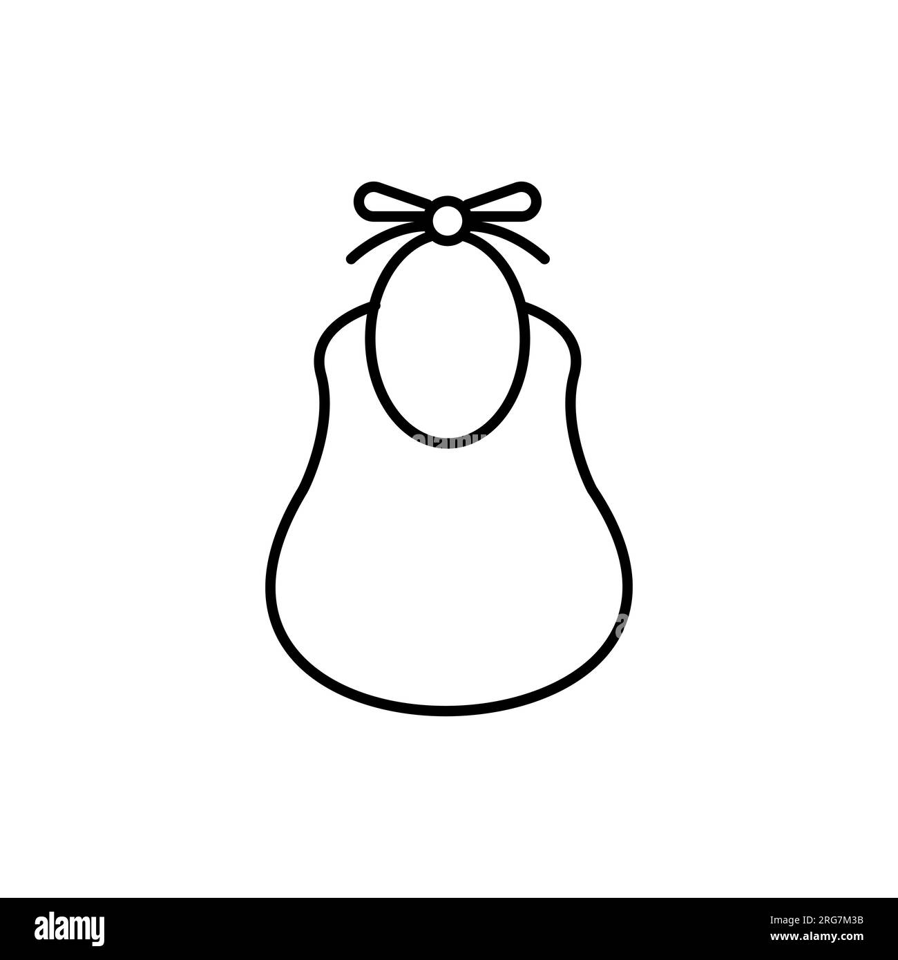 Baby bib icon. Linear vector illustration from baby collection. Outline baby bib icon vector. Thin line symbol for use on web and mobile apps, logo, p Stock Vector