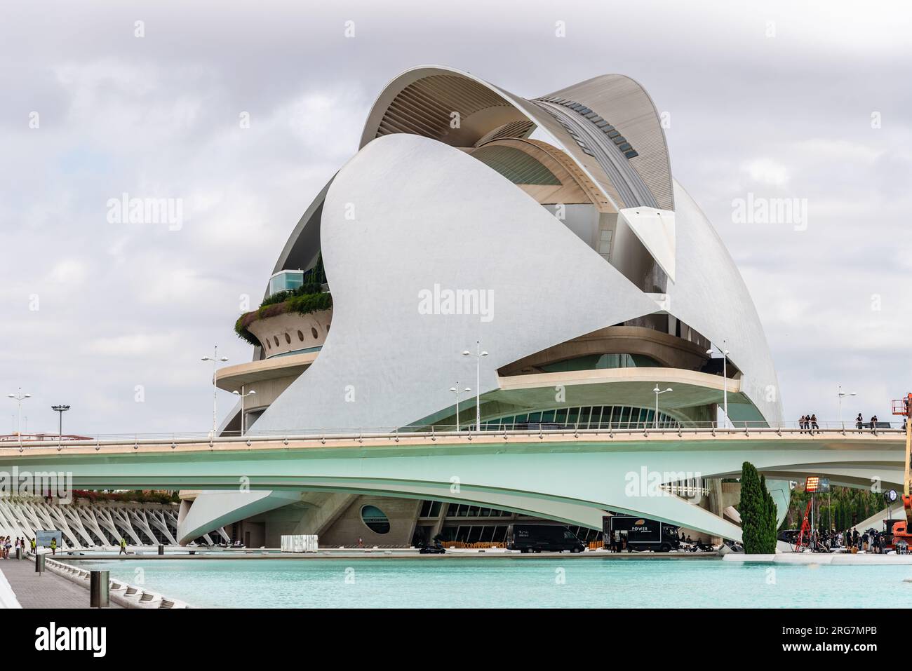 Valencia, Spain - July 29, 2023: View of Palau de les Arts Reina Sofia in Valencia in the City of Arts and Sciences. It was designed by famous Spanish Stock Photo