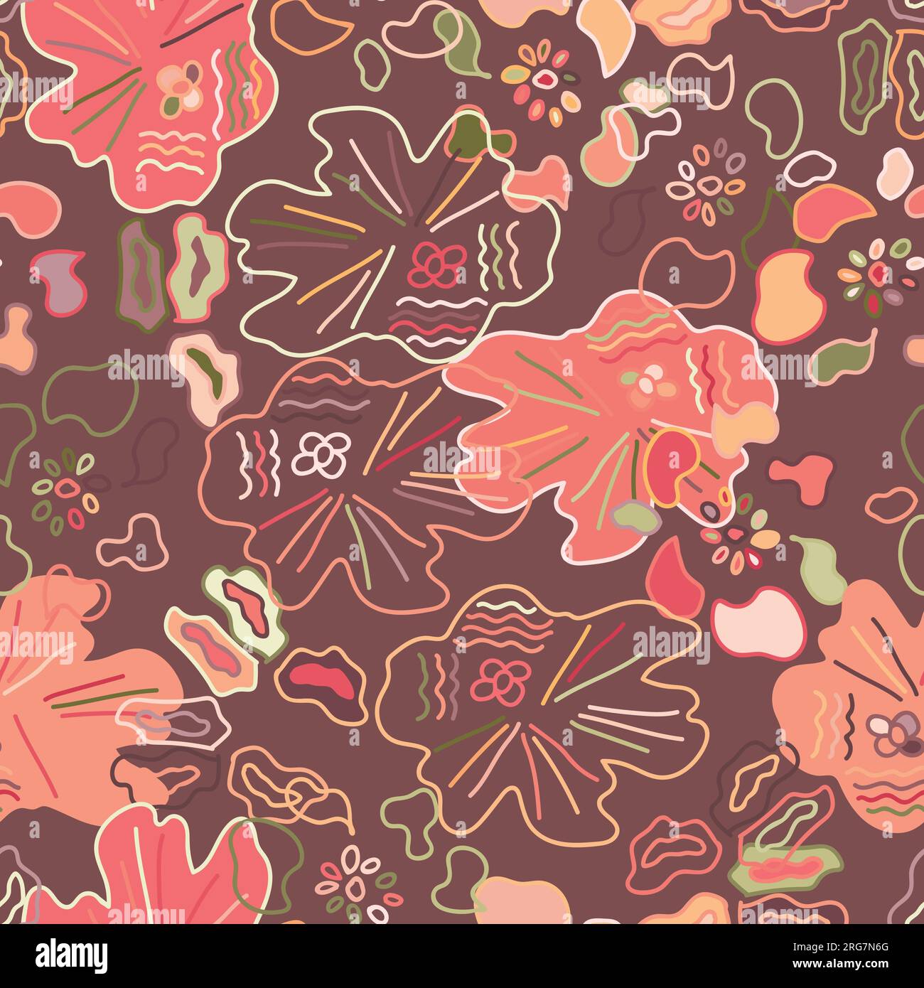 Modern exotic floral jungle pattern. Collage contemporary seamless ...