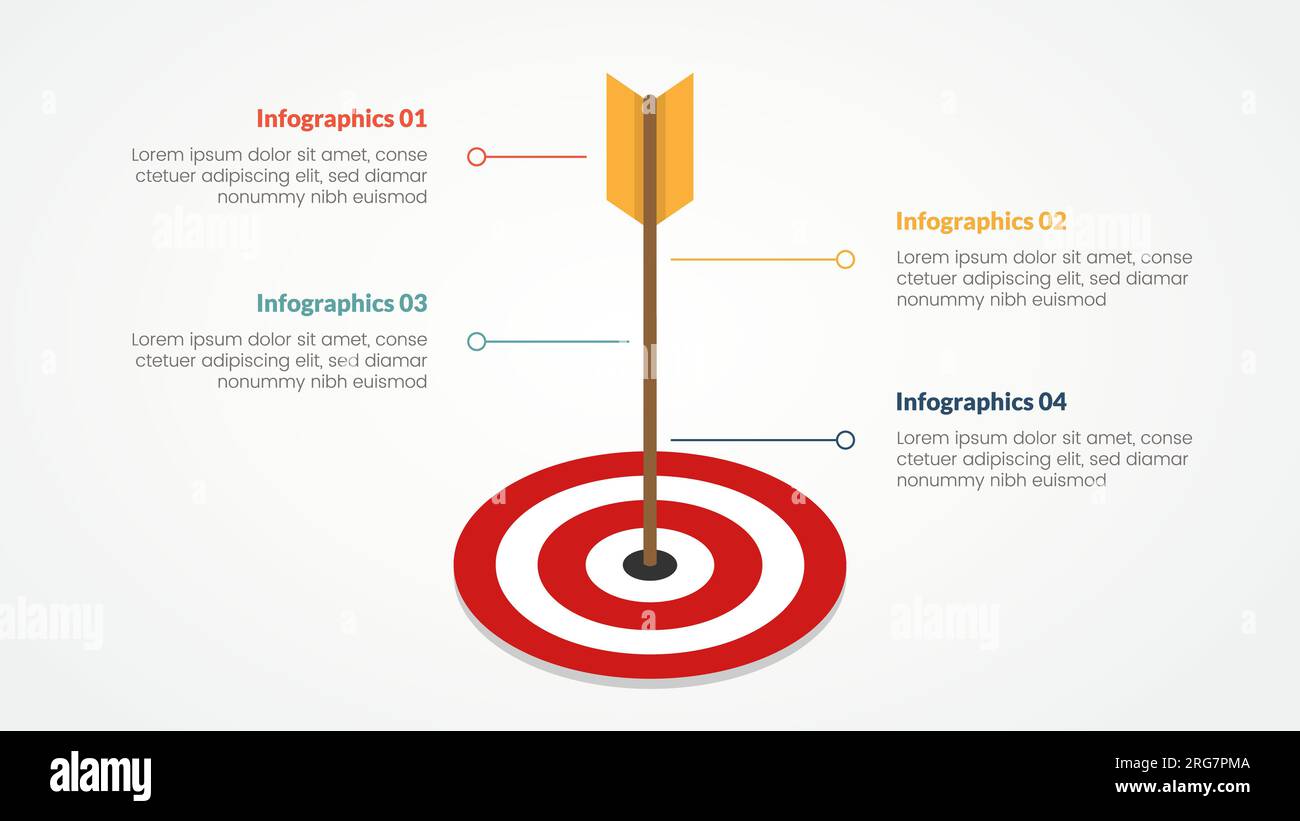 goals or business target infographic concept for slide presentation with vertical goal and