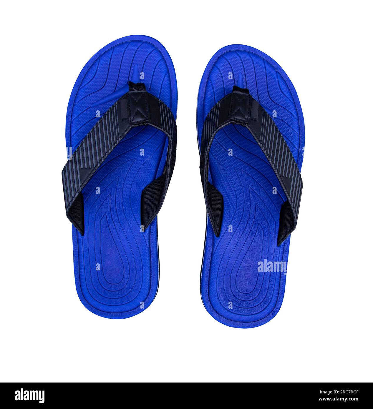 Top view of Pair Blue sandals flip flops beachwear isolated on white  background Stock Photo - Alamy