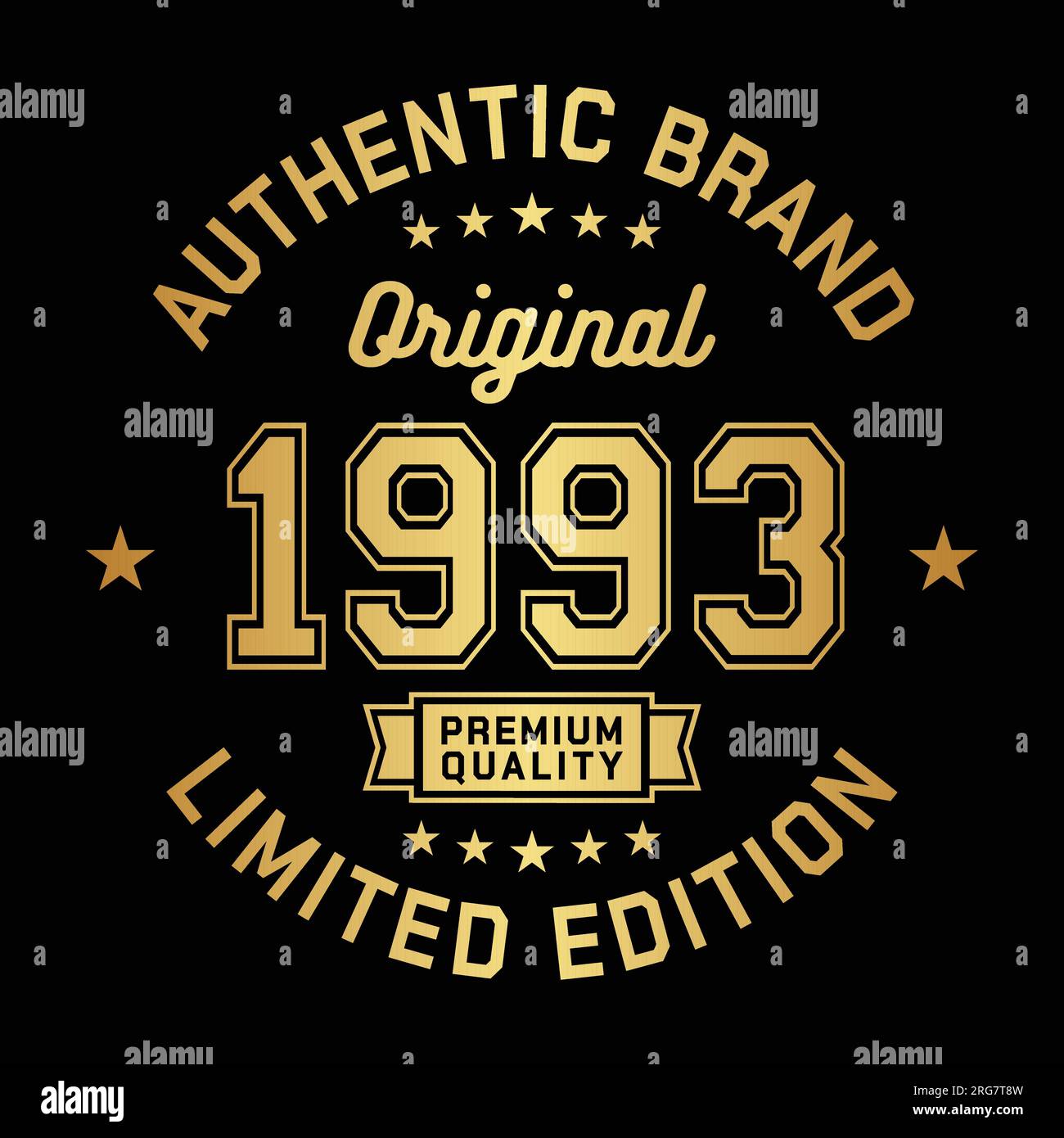 1993 Authentic brand. Apparel fashion design. Graphic design for t-shirt. Vector and illustration. Stock Vector