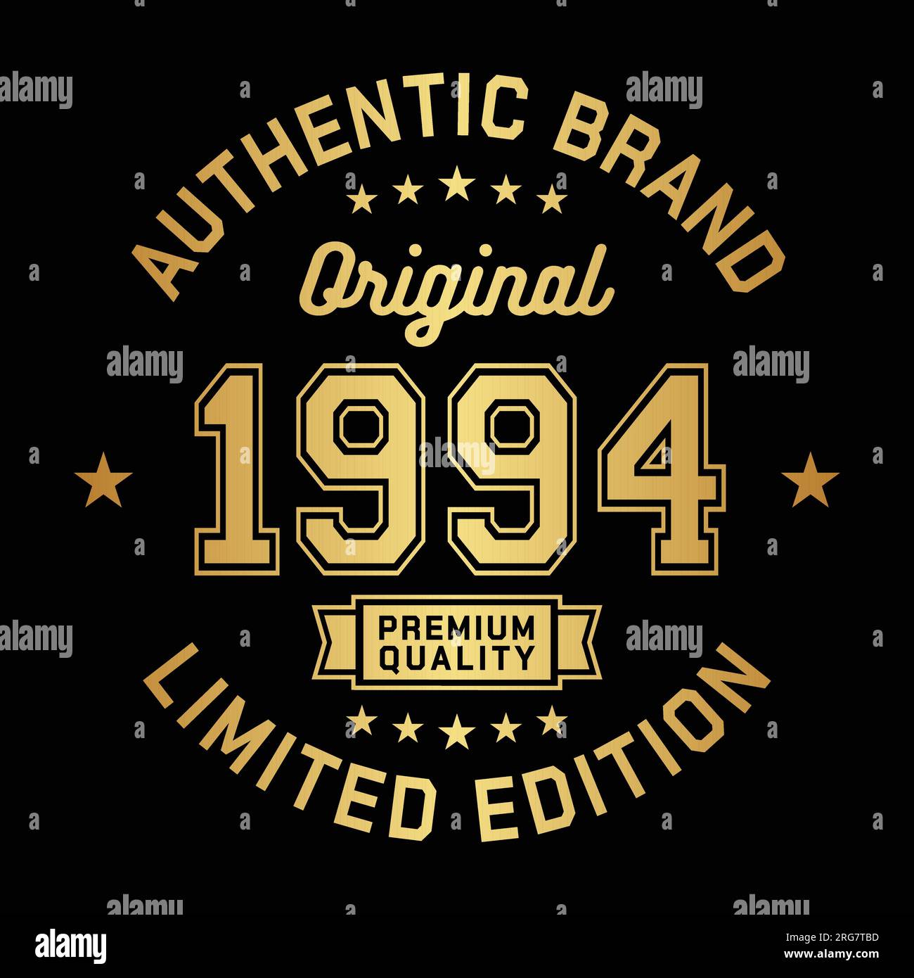1994 Authentic brand. Apparel fashion design. Graphic design for t-shirt. Vector and illustration. Stock Vector