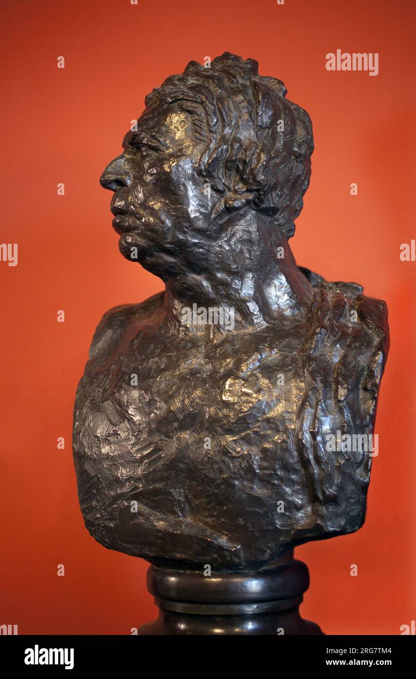 Buste de Jean Auguste Dominique Ingres (1780-1867). Sculpture de Emile Antoine Bourdelle (1861-1929), bronze, fonte a la cire perdue, 1908, Hebrard fondeur. Musee Ingres, Montauban. Stock Photo