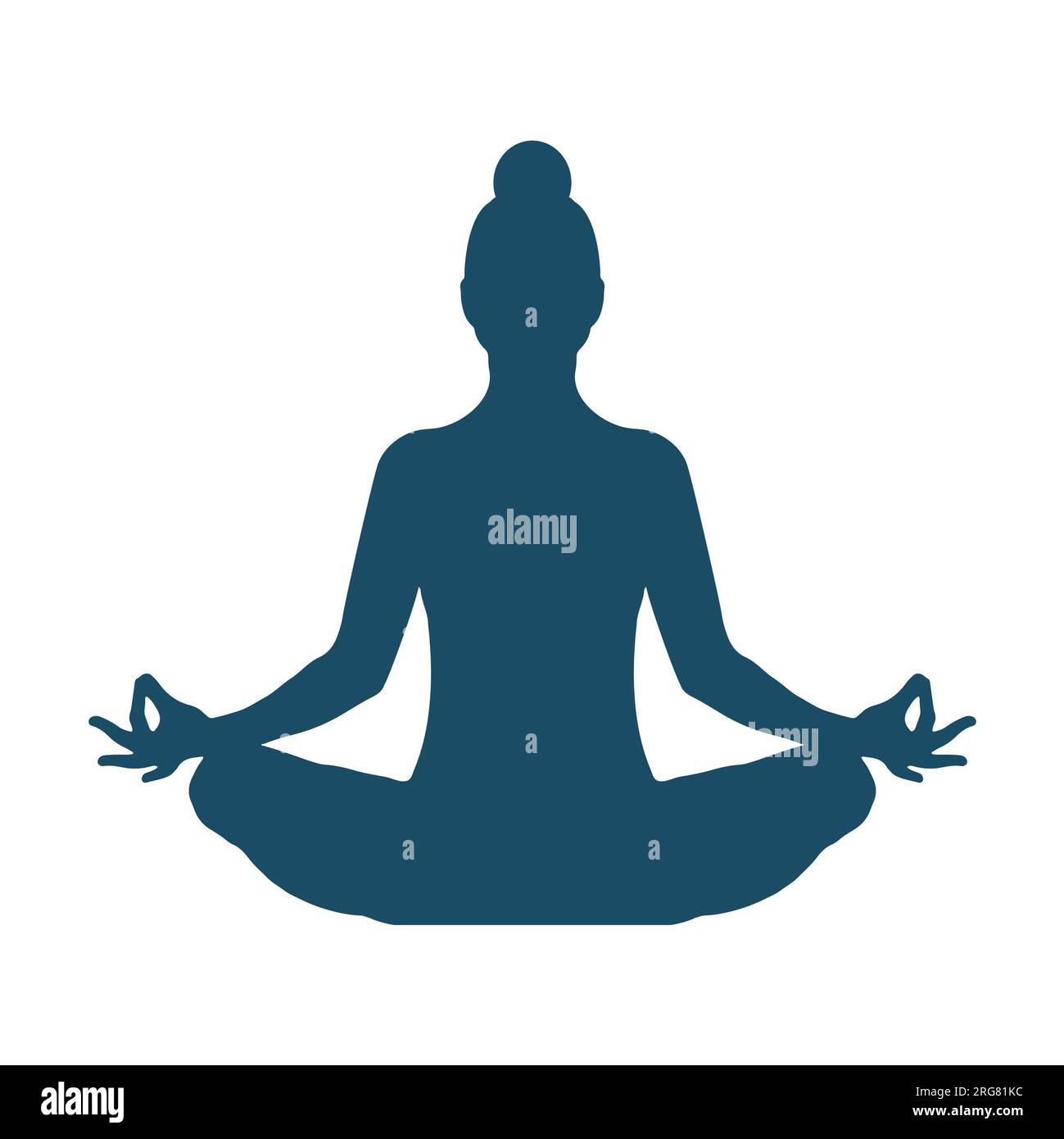 Yogini woman in lotus padmasana position on white background. Isolated ...